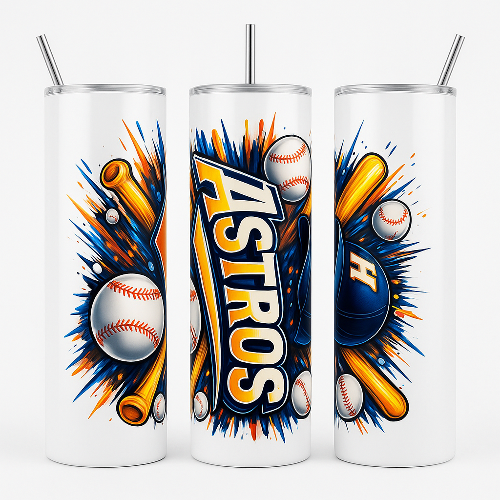Astros Splash Graphic Tumbler - Image 2