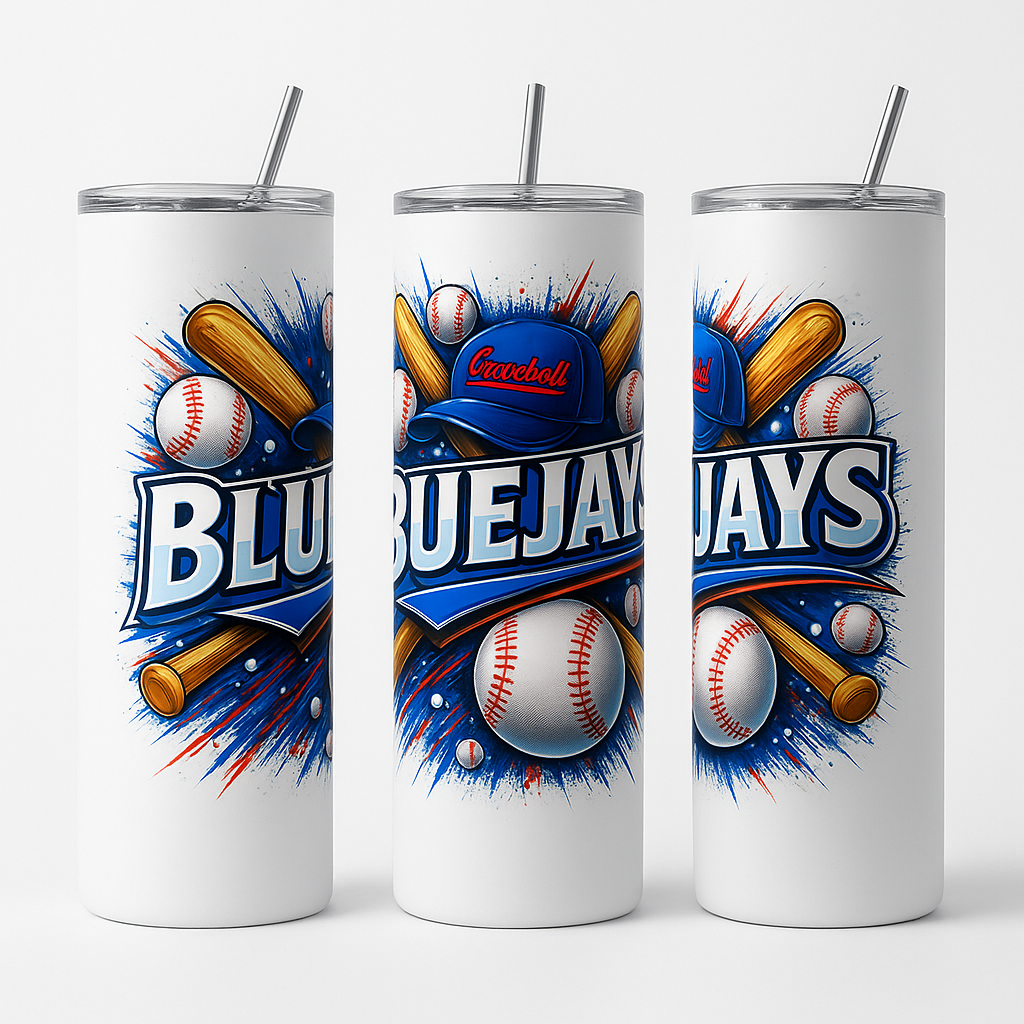 Bluejays Baseball-Inspired 20 oz Skinny Tumbler - Image 2