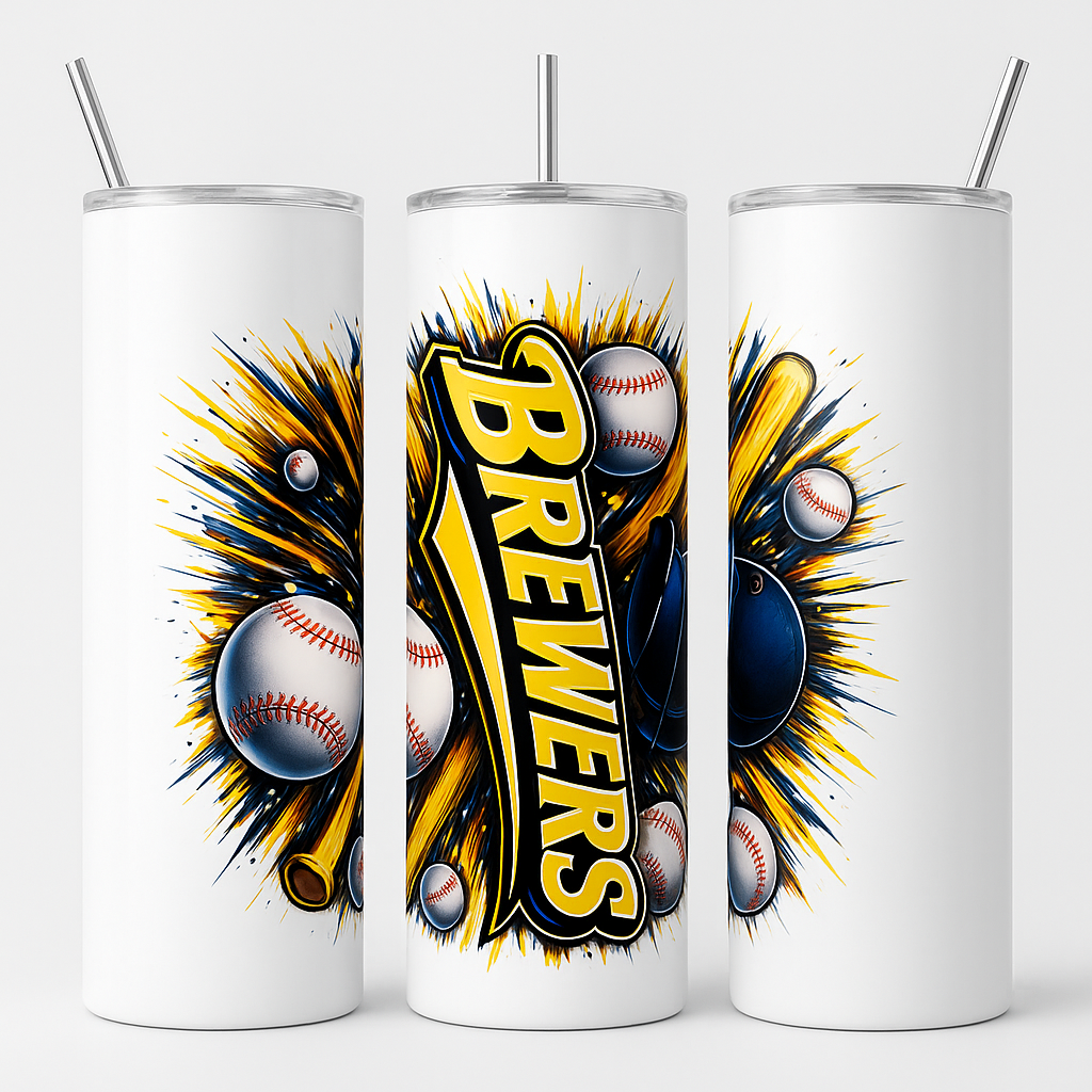Brewers Lettering Baseball Tumbler - Image 2