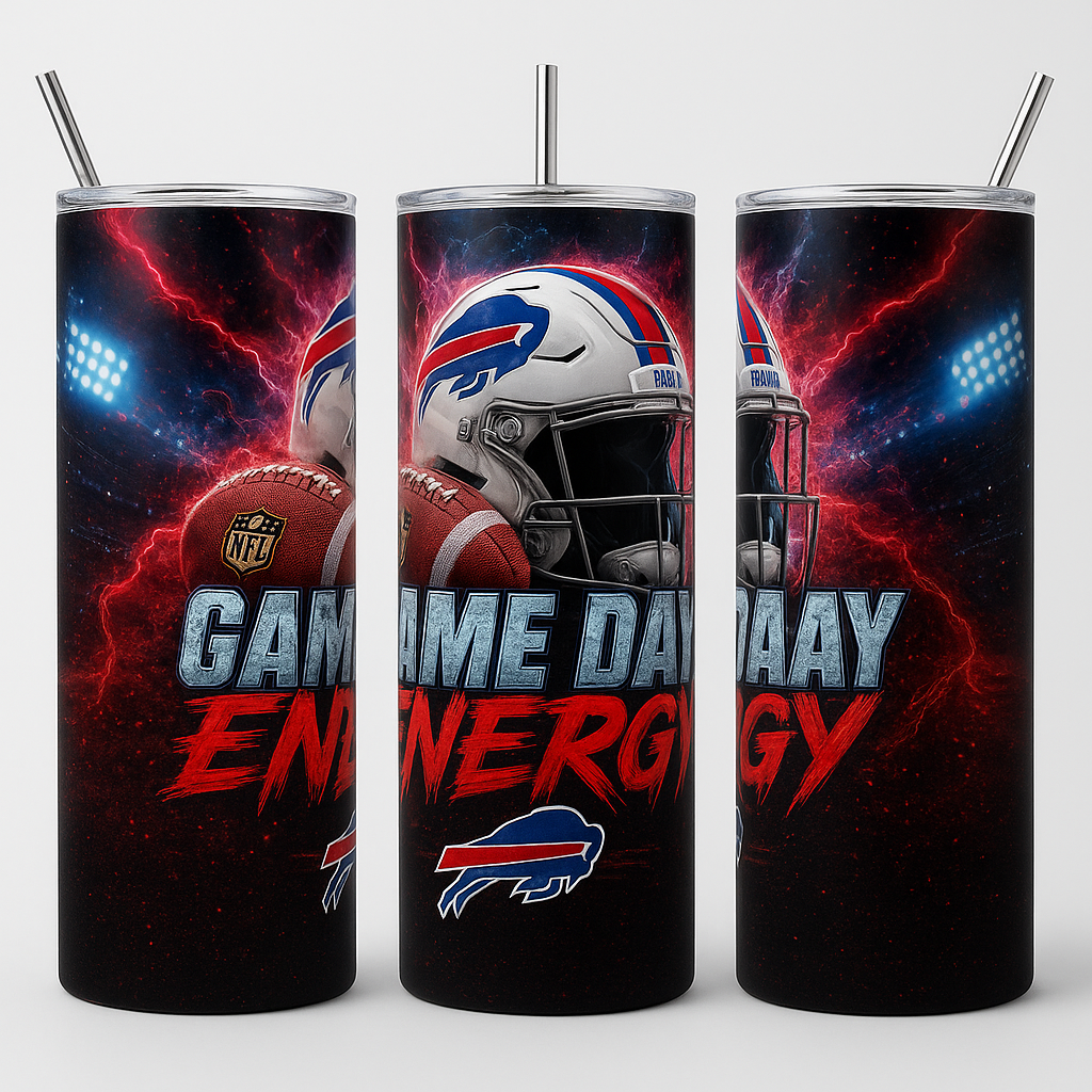 Game Day Energy Football Helmet 20oz Skinny Tumbler - Image 2