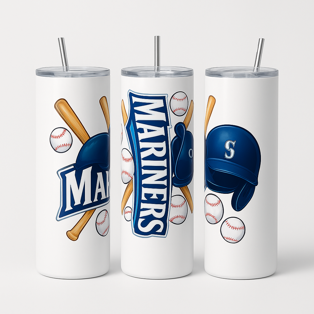 Mariners Baseball-Inspired 20 oz Skinny Tumbler - Image 2