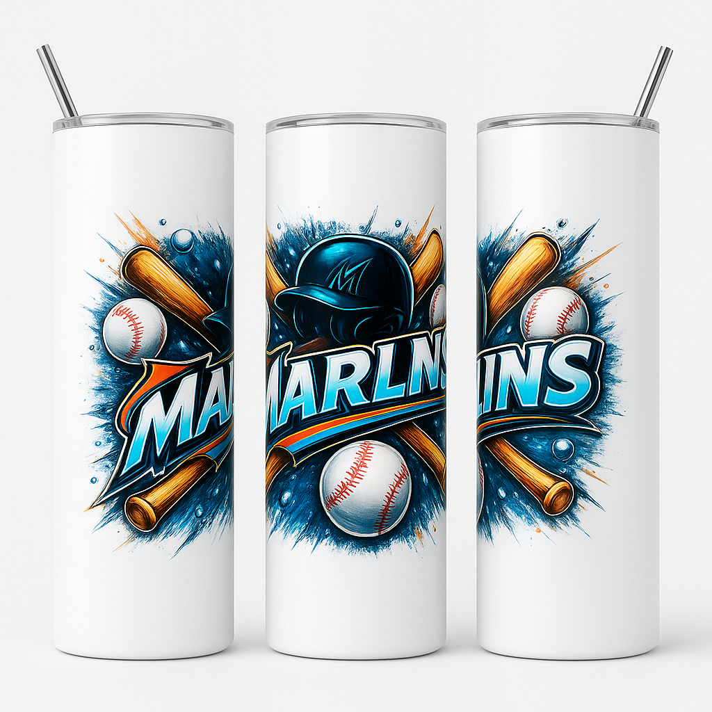 Marlins Baseball Splash Tumbler - Image 2