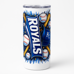 Royal Blue Baseball "Royals" 20 oz Skinny Insulated Tumbler