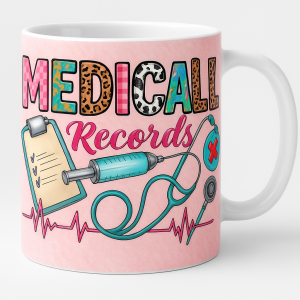 Medical Records Pink 15 oz Ceramic Mug