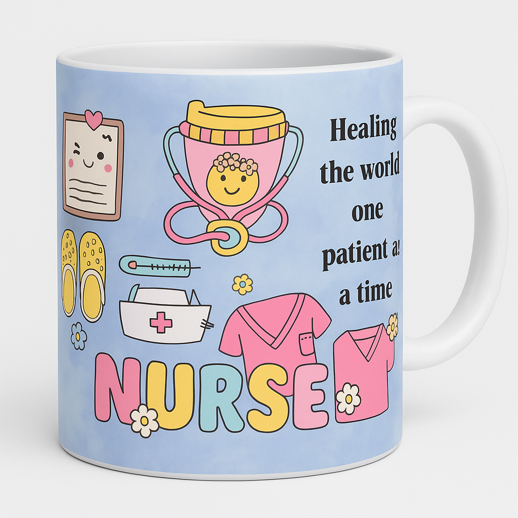 Nurse Appreciation Mug – Healing the World One Patient at a Time (15 oz)