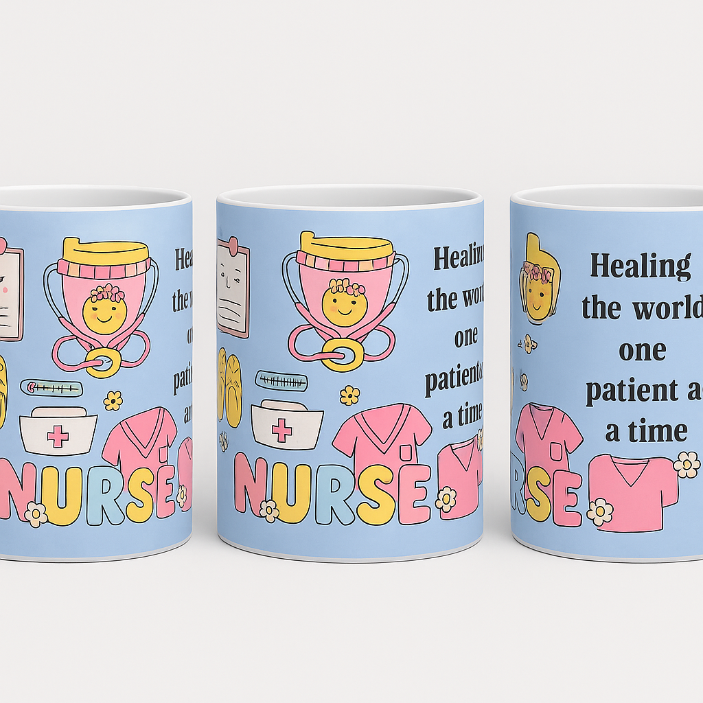 Nurse Appreciation Mug – Healing the World One Patient at a Time (15 oz) - Image 2