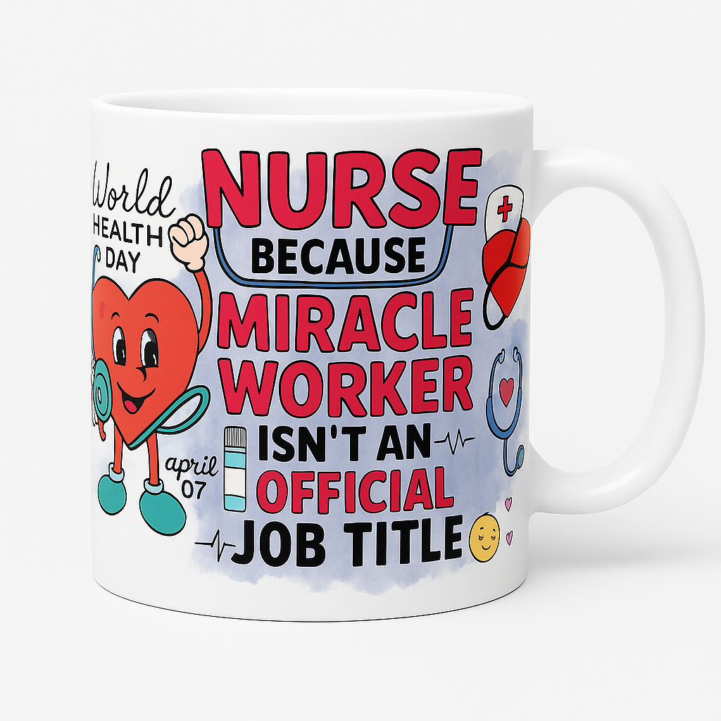 Nurse Miracle Worker 15 oz White Ceramic Mug - Image 2