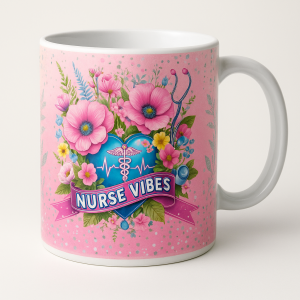 Nurse Vibes Floral 15 oz Ceramic Mug